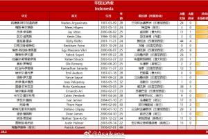 身价近中国3倍！印尼23人名单：希尔格斯、奥代罗、罗梅尼在列