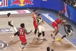 🤯NBA旧将搁欧洲干起来了！纳恩凶狠犯规富尼耶 险酿大规模冲突